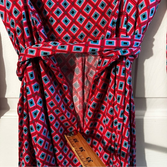 FREE PEOPLE S It Takes Two Lng Sleeve Geometric Belted Open Back Mini Dress Pink - Picture 9 of 14